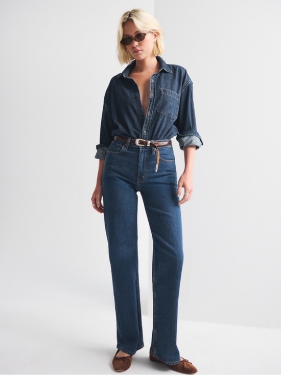 Abercrombie & Fitch Denim - Abercrombie & Fitch Dark Blue Straight-Leg Jeans